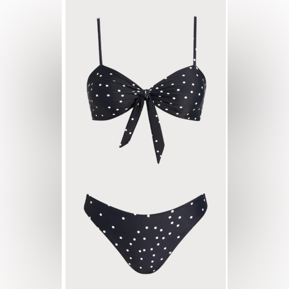 NWT Black and White Rihoas Polka Dot Bikini